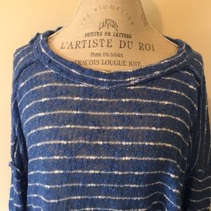 New Free People Striped Island Girl Hacci Knit Top